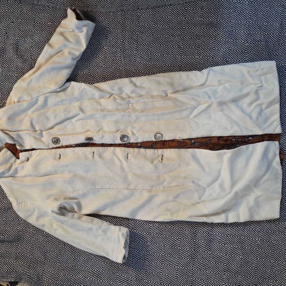 Retro Cream Button-Up Coat